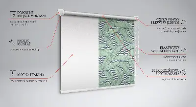 Fenster rollo Palmenblätter auf schwarz-weißem Hintergrund