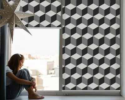 Fenster rollo 3D-Würfel