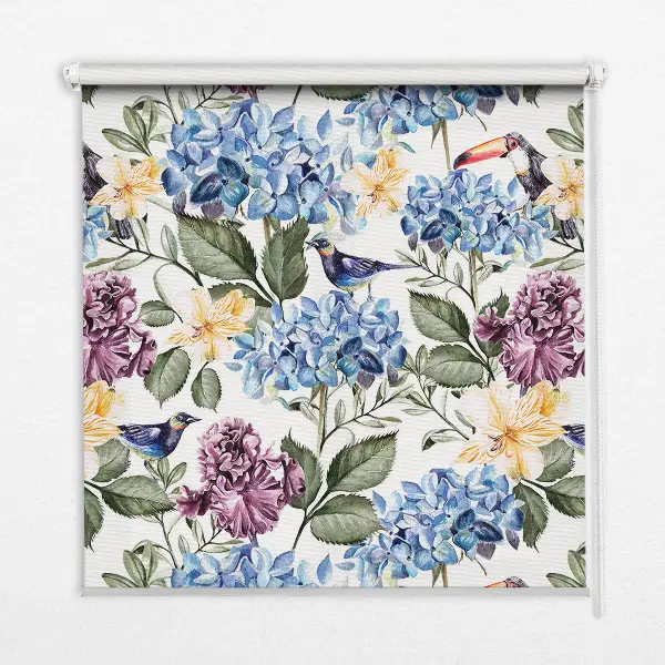 Fenster rollo Tukane und Blumen
