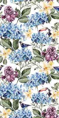 Fenster rollo Tukane und Blumen