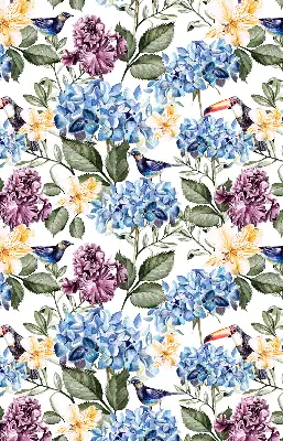 Fenster rollo Tukane und Blumen