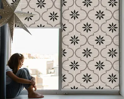 Fenster rollo Marokkanische blumenförmige Fliese