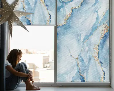 Fenster rollo Blauer Marmor