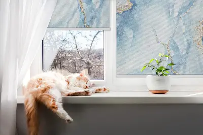 Fenster rollo Blauer Marmor