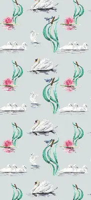 Fenster rollo Schwäne und Enten