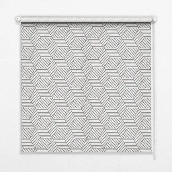 Rollo lichtundurchlässig 3D-gestreifte Quadrate