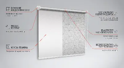 Rollo lichtundurchlässig 3D-gestreifte Quadrate