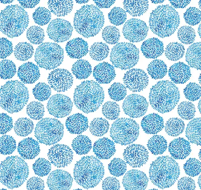 Verdunkelungsrollo Blaue Blütenblattkreise