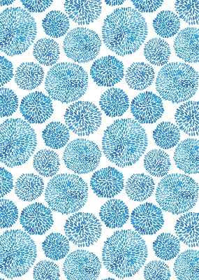 Verdunkelungsrollo Blaue Blütenblattkreise