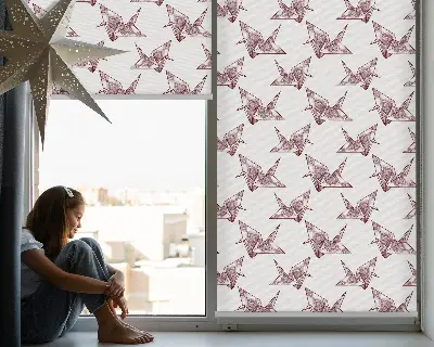 Fenster rollo Origami-Schwäne
