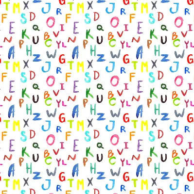 Rollo lichtundurchlässig Bunte Buchstaben