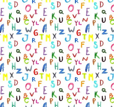 Rollo lichtundurchlässig Bunte Buchstaben