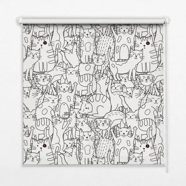 Verdunkelungsrollo Gezeichnete Katzen