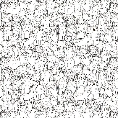 Verdunkelungsrollo Gezeichnete Katzen