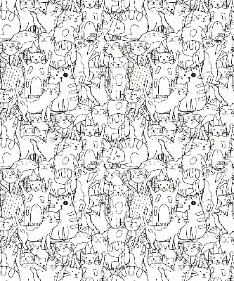Verdunkelungsrollo Gezeichnete Katzen