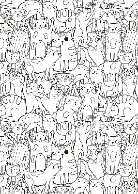 Verdunkelungsrollo Gezeichnete Katzen