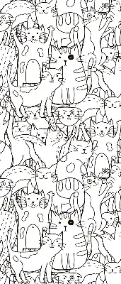 Verdunkelungsrollo Gezeichnete Katzen