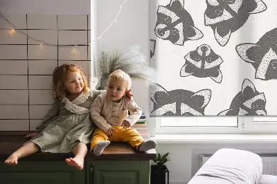 Fenster rollo Gezeichnete Waschbären