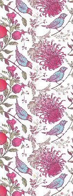 Verdunkelungsrollo Bunte Vögel zwischen den Blumen