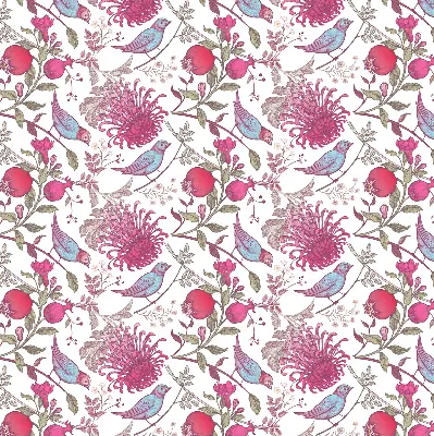 Verdunkelungsrollo Bunte Vögel zwischen den Blumen