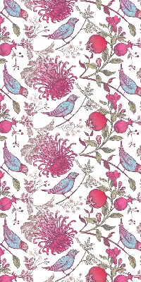 Verdunkelungsrollo Bunte Vögel zwischen den Blumen