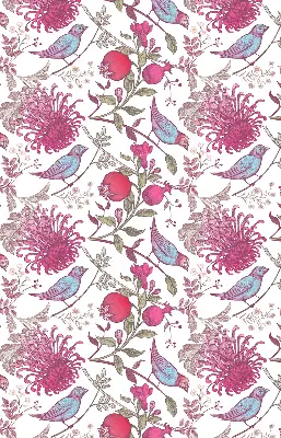 Verdunkelungsrollo Bunte Vögel zwischen den Blumen