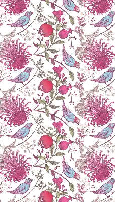 Verdunkelungsrollo Bunte Vögel zwischen den Blumen