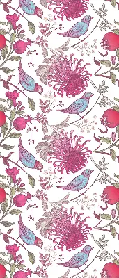 Verdunkelungsrollo Bunte Vögel zwischen den Blumen