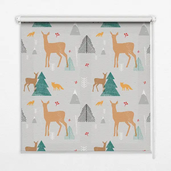 Fenster rollo Rehe im Wald