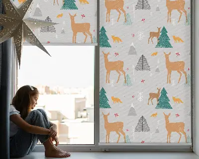 Fenster rollo Rehe im Wald