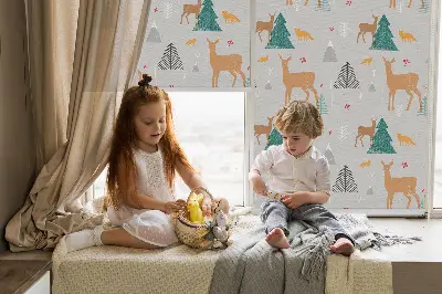 Fenster rollo Rehe im Wald