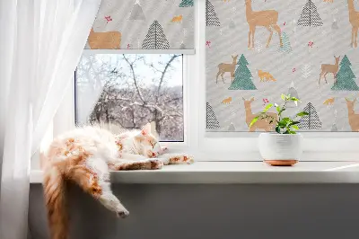 Fenster rollo Rehe im Wald