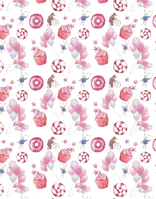 Fenster rollo Rosa Luftballons, Donuts und Häschen