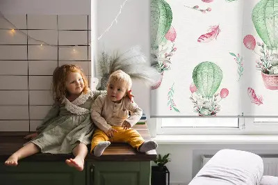 Rollo lichtundurchlässig Grüne Ballons