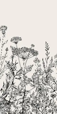 Verdunkelungsrollo Graue Blumen
