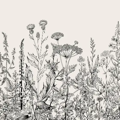 Verdunkelungsrollo Graue Blumen