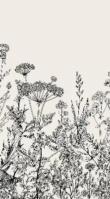 Verdunkelungsrollo Graue Blumen