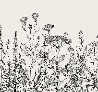 Verdunkelungsrollo Graue Blumen