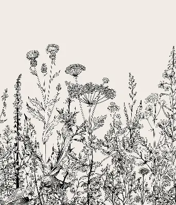 Verdunkelungsrollo Graue Blumen