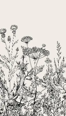 Verdunkelungsrollo Graue Blumen
