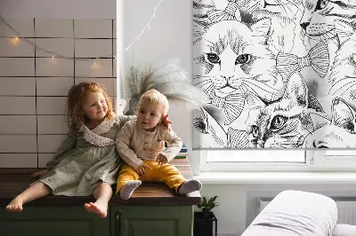 Rollo lichtundurchlässig Gezeichnete Katzen