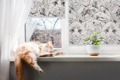 Rollo lichtundurchlässig Gezeichnete Katzen