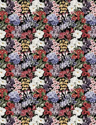 Rollo lichtundurchlässig Bunte Blumen