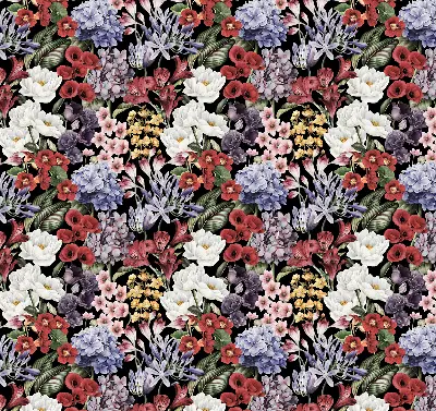 Rollo lichtundurchlässig Bunte Blumen