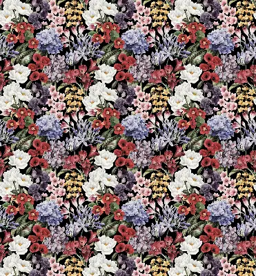 Rollo lichtundurchlässig Bunte Blumen