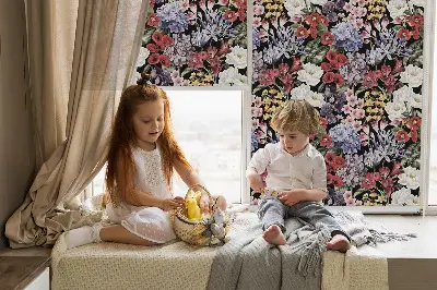 Rollo lichtundurchlässig Bunte Blumen