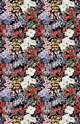 Rollo lichtundurchlässig Bunte Blumen