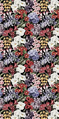 Rollo lichtundurchlässig Bunte Blumen