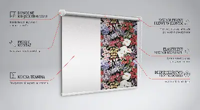 Rollo lichtundurchlässig Bunte Blumen