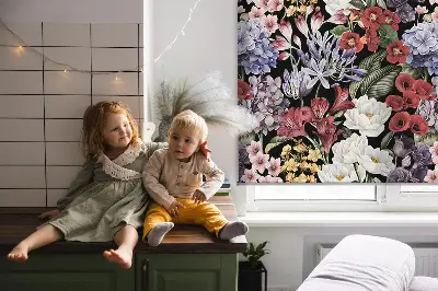 Rollo lichtundurchlässig Bunte Blumen
